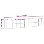 vidaXL Lit surélevé de jardin Acier enduit de poudre 368x80x68 cm Vert