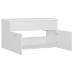 vidaXL Armoire d'évier avec lavabo intégré Blanc Bois d'ingénierie