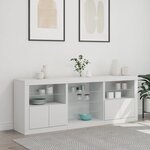 vidaXL Buffet avec lumières LED blanc 181 5x37x67 cm