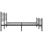 vidaXL Cadre de lit métal avec tête de lit/pied de lit noir 193x203 cm