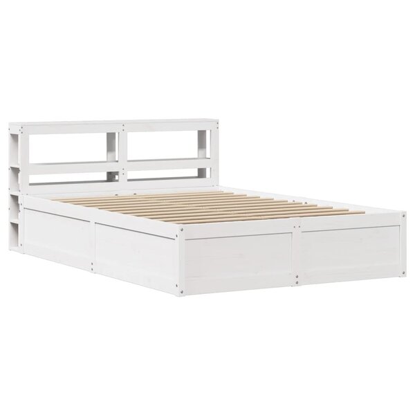 vidaXL Cadre de lit avec tête de lit blanc 140x200 cm bois pin massif