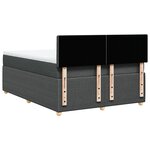vidaXL Sommier à lattes de lit avec matelas Gris foncé 140x190cm Tissu