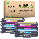 TN241 TN245 - Pack 8 Toners Compatibles avec BROTHER TN241 TN245 Noir Cyan Magenta Jaune - Entrepris française