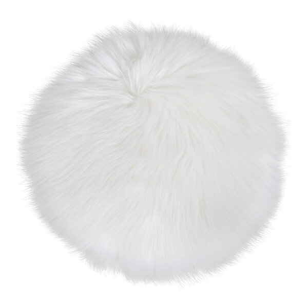 Coussin de siège rond en peau d'agneau artificielle ivoire Ø 35 cm