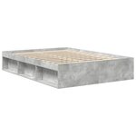 vidaXL Cadre de lit sans matelas gris béton 135x190 cm