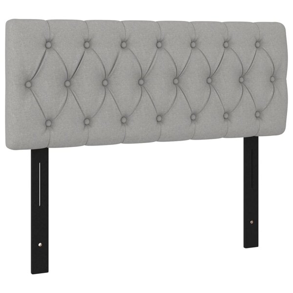 vidaXL Tête de lit Gris clair 100 x 7 x 78/88 cm Tissu