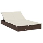 vidaXL Transat 2 places avec toit pliable marron 213x118x97 cm