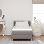 vidaXL Lit avec Sommier Taupe 90x200 cm Tissu