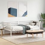 vidaXL Lit de jour sans matelas blanc 90x190 cm bois de pin massif