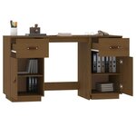 vidaXL Bureau avec armoires Marron miel 135x50x75cm Bois massif de pin