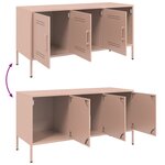 vidaXL Meuble TV rose 100 5x39x50 5 cm acier