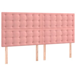 vidaXL Têtes de lit 4 Pièces Rose 90x5x78/88 cm Velours