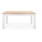 Table à manger extensible BERGEN - chêne artisan et blanc - 160-215 x 90 x 75 cm