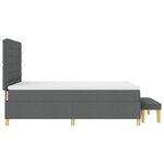vidaXL Lit à Sommier avec Matelas & Banc Gris Foncé 140x200 cm Tissu