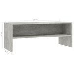 vidaXL Meuble TV Gris béton 100x40x40 cm Bois d’ingénierie