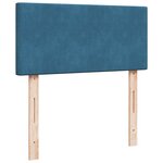 vidaXL Sommier à lattes de lit avec matelas bleu 90x190 cm velours