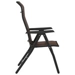 vidaXL Chaises pliables de jardin lot de 4 marron résine tressée