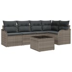 Ensemble de canapé de jardin vidaXL 5 pièces avec coussins en rotin noir