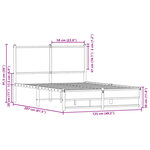 vidaXL Cadre de lit en métal sans matelas chêne sonoma 120x200 cm