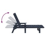 vidaXL Chaises Longues 2 Pièces Bleu Marine 162x53x98 5 cm HDPE