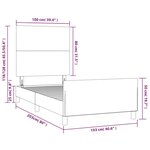 vidaXL Cadre de lit avec tête de lit Marron foncé 100x200 cm Tissu