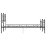 vidaXL Cadre de lit métal sans matelas avec pied de lit noir 160x200cm