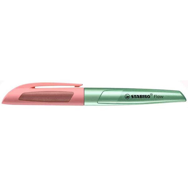 Stylo plume Flow COSMETIC  vert métallisé/abricot STABILO