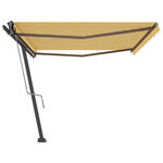 vidaXL Auvent automatique sur pied 500x300 cm Jaune/Blanc