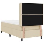 Base de lit Box Spring vidaXL avec matelas et LED Crème 100x200 cm en tissu