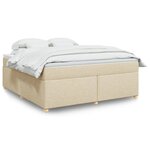 vidaXL Sommier à lattes de lit avec matelas Crème 180x200 cm Tissu