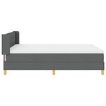 vidaXL Lit avec sommier et matelas Gris foncé 160x200 cm Tissu
