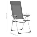 vidaXL Chaises de camping pliables 4 Pièces Gris Aluminium