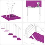 vidaXL Plaques en alu à motifs - Set de 4  antidérapantes  50x30 cm