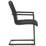 vidaXL Chaises à manger cantilever lot de 4 noir cuir véritable