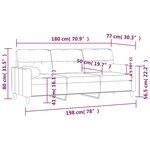 vidaXL Canapé 3 places avec oreillers décoratifs marron 180 cm tissu