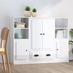 vidaXL Buffets 3 Pièces blanc brillant bois d'ingénierie