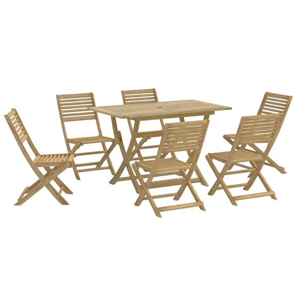 vidaXL Ensemble à manger de jardin 7 Pièces Bois d'acacia solide