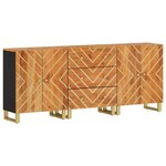 vidaXL Armoires latérales 3 Pièces marron et noir 60x33 5x75 cm