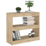 vidaXL Bibliothèque/Séparateur de pièce chêne sonoma 80x30x72 cm