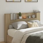 vidaXL Armoire tête de lit avec LED chêne sonoma 160x16 5x103 5 cm