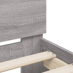 vidaXL Cadre de lit avec tête de lit et LED sonoma gris 180x200 cm