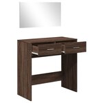 vidaXL Coiffeuse avec miroir chêne marron 80x39x80 cm
