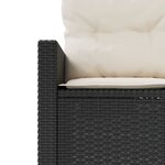 vidaXL Canapé de jardin avec coussins demi-rond noir résine tressée