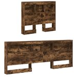 vidaXL Lit avec bibliothèque Chêne Fumé 75x190 cm Bois d'ingénierie