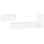 vidaXL Meubles TV 4 Pièces Blanc Bois massif de pin