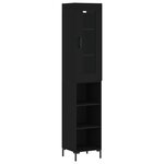 vidaXL Buffet haut Noir 34 5x34x180 cm Bois d'ingénierie