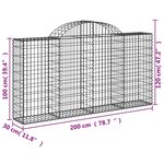 vidaXL Paniers à gabions arqués 50 Pièces 200x30x100/120 cm Fer galvanisé