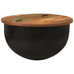 vidaXL Table basse noir 50x27 cm bois de récupération massif