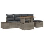 vidaXL Ensemble de canapé de jardin de 6 pièces avec coussins gris en poly rattan