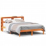 vidaXL Cadre de lit et tête de lit cire marron 160x200 cm bois de pin